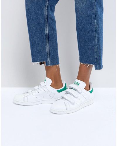 adidas Originals Originals White And Green Velcro Stan Smith ... adidas Originals Originals White And Green Velcro Stan Smith ...