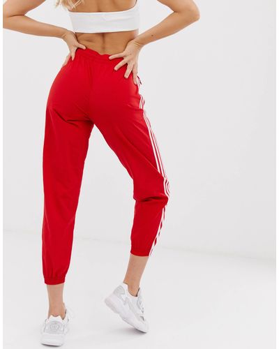 adidas Originals Synthetic Adicolor Locked Up Logo Track Pants in Red - Lyst