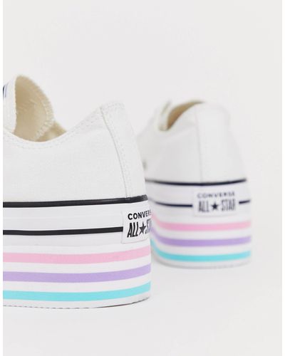 Zapatillas blancas con plataforma alta chuck taylor all star Converse de  Lona de color Blanco | Lyst