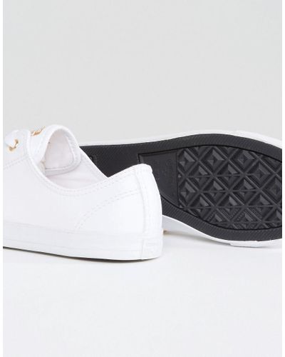 white leather converse gold eyelets