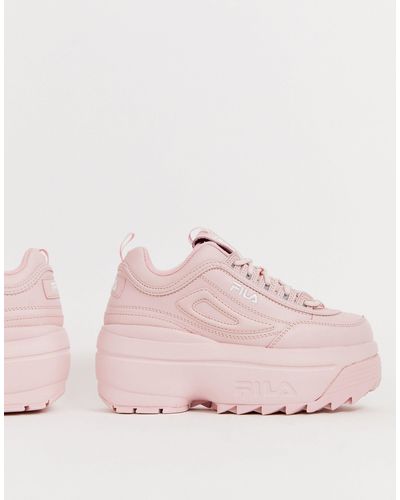 Zapatillas Fila de Cuero de color Rosa | Lyst