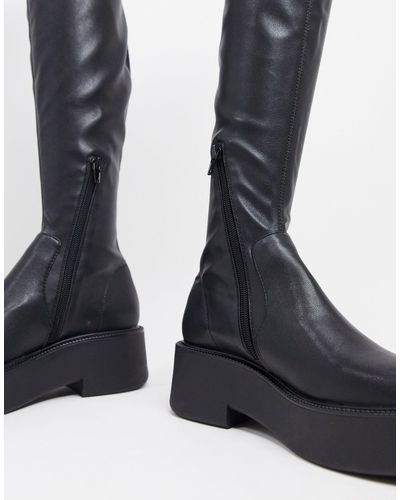 Botas altas negras planas Mango de color Negro | Lyst