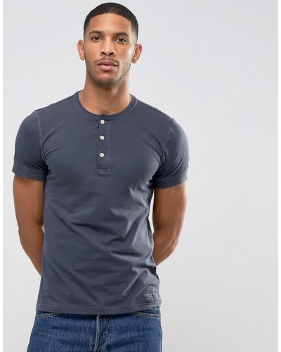 Abercrombie & Fitch Cotton Muscle Slim Fit Henley T-shirt Rib Cuff ...