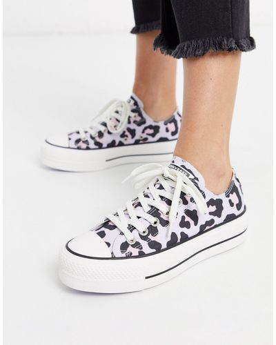 Zapatillas con plataforma y estampado Converse de Caucho de color Blanco |  Lyst