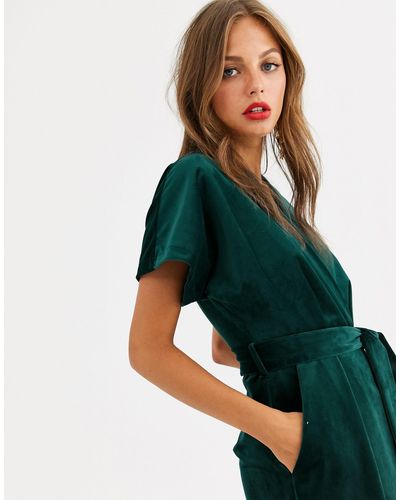 closet green velvet kimono dress