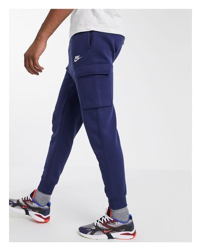 Nike Tall Club Cuffed Cargo Sweatpants in Navy (Blue) for Men - Lyst