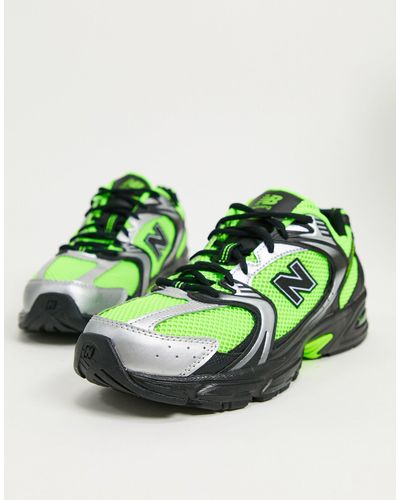 New Balance Leather 530 Green Trainers 