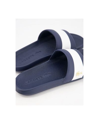 lacoste gold croc sliders
