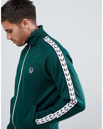 Fred Perry Sports Authentic Taped Track Jacket In Green for Men 