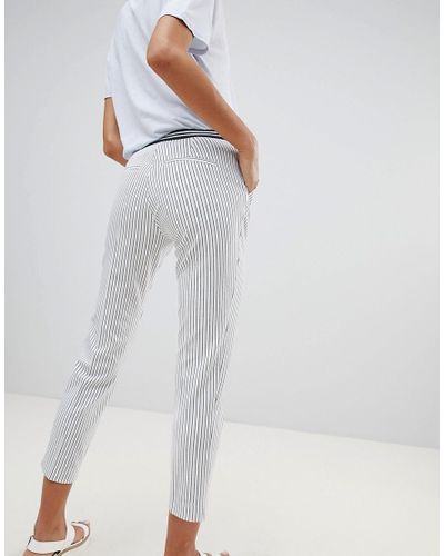 Pantalones con estampado de rayas de Stradivarius de Denim de color Blanco  | Lyst