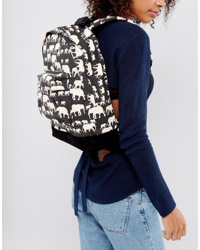 Mi-Pac Mi Pac Elephant Print Backpack in Black - Lyst