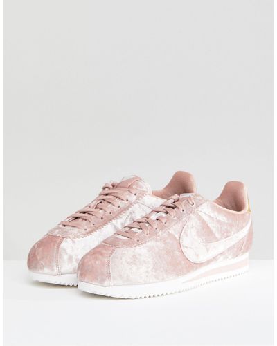 Cortez - SneakersNike in Velluto di colore Rosa | Lyst