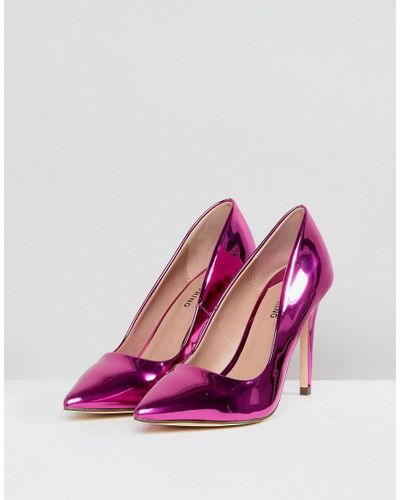 pink metallic heels