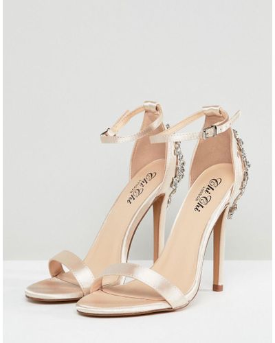 Chi Chi London Bridal Barely There Heeled Sandal With Embellishment in  White - Lyst