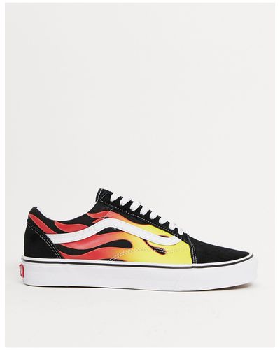 Vans Old Skool - Sneakers Met Vlammen in het Zwart voor heren - Lyst