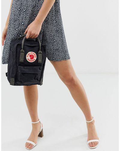 Kanken - Zainetto nero con righe a contrasto di Fjallraven in Nero | Lyst
