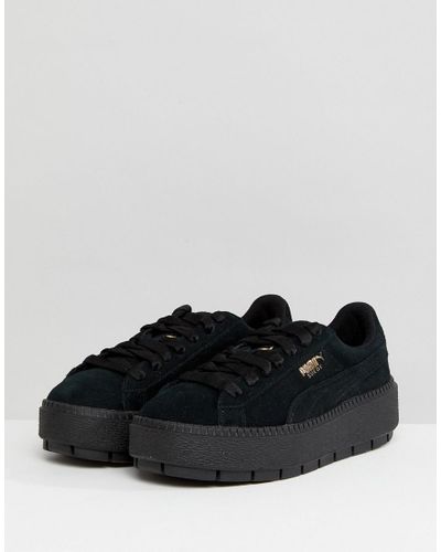 puma platform trace triple black trainers