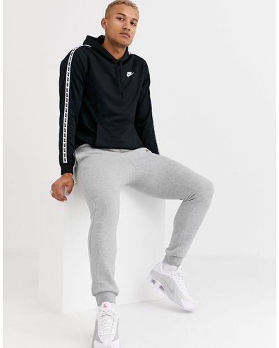 Nike Logo Taping Hoodie in Black for Men | Lyst