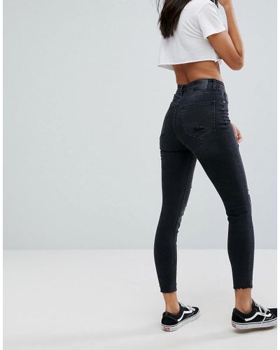 Pull\u0026Bear Denim Distressed High Waist 