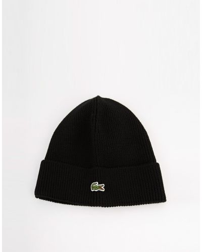 inerti Finde sig i Cater Lacoste Wool Beanie Hat in Black for Men - Lyst