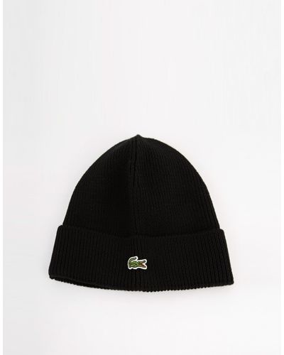 lacoste beanie black