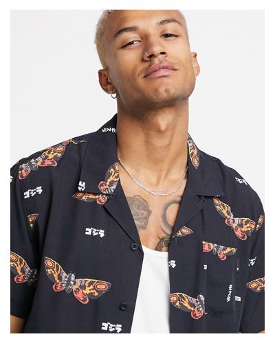Huf X Godzilla Mothra Resort Shirt in 