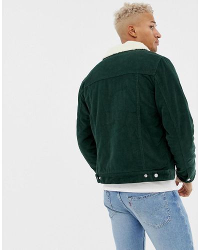 pull and bear borg lined jacket