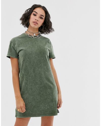 bershka green cut out dress