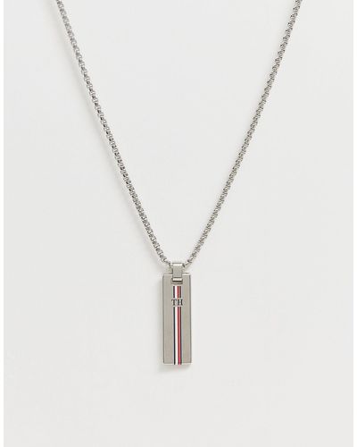 Tommy Hilfiger Neck Chain With Branded Pendant in Silver (Metallic) for Men  - Lyst