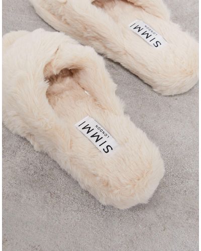 simmi london fluffy slippers