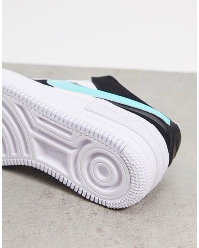 Zapatillas en color blanco, negro y turquesa Air Force 1 Shadow Nike de  Caucho de color Negro | Lyst