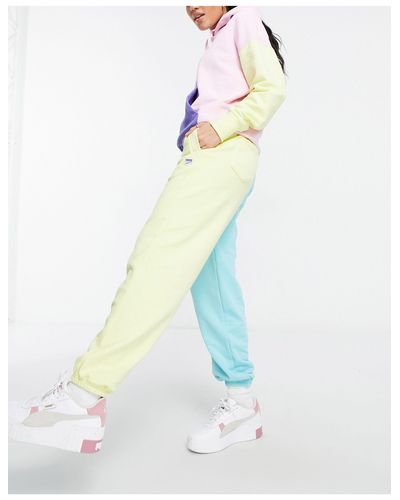 In esclusiva per asos - - downtown - joggers colorblock rosa e gialli di  PUMA in Blu | Lyst