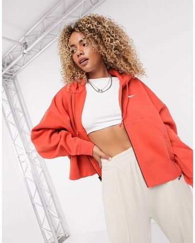 nike swoosh oversized zip hoodie