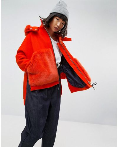 asos orange coat