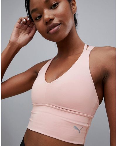 PUMA Dance Crop Top With Back Detailling In Pink | Lyst