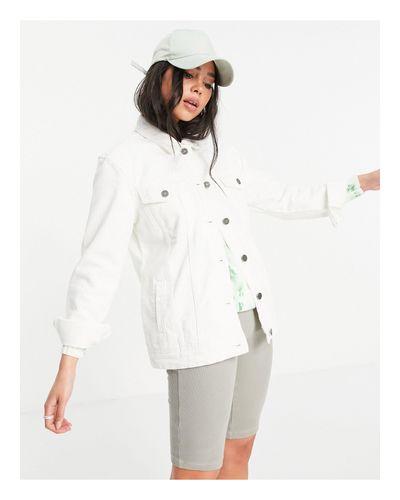 noisy may white denim jacket