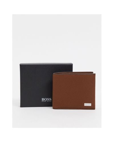 hugo boss brown leather wallet