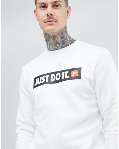 white nike just do it sweatshirt