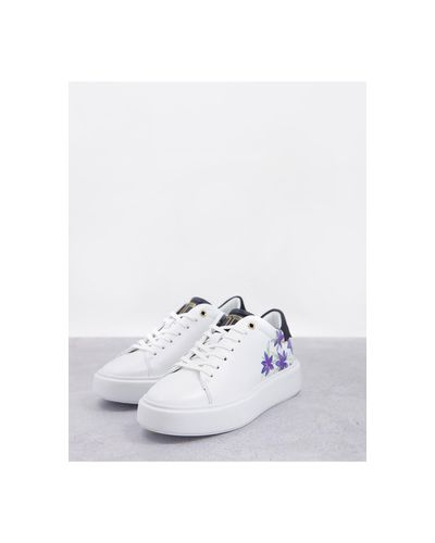 Faithh - sneakers bianche con stampa a fioriTed Baker in Gomma di colore  Bianco | Lyst