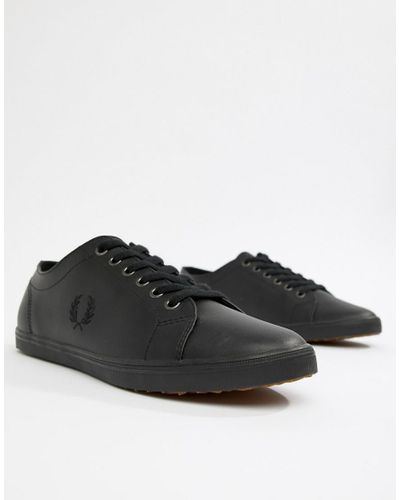 Fred Perry Leer Kingston - Leren Gympen In Zwart in het Zwart voor heren -  Lyst
