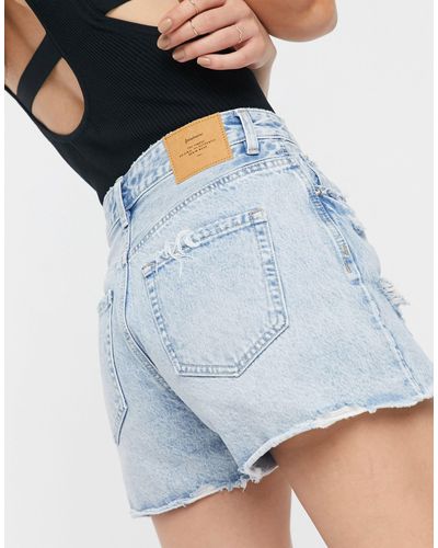 Pantalones vaqueros cortos Stradivarius de Denim de color Azul | Lyst