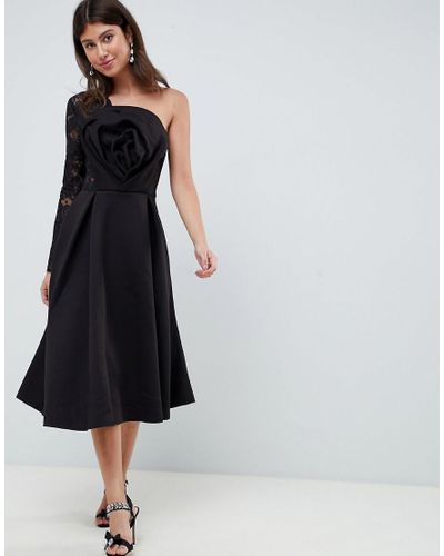 asos design origami twist midi pencil dress