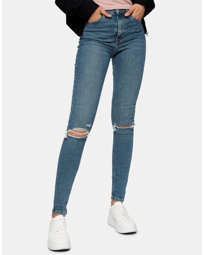TOPSHOP Denim Jamie Ripped Jeans in Green | Lyst Canada