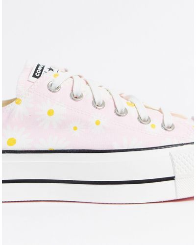 Zapatillas con plataforma alta en rosa con estampado Converse de Lona de  color Rosa | Lyst