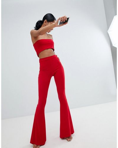 Pantaloni a zampa rossi di Fashionkilla in Rosso | Lyst