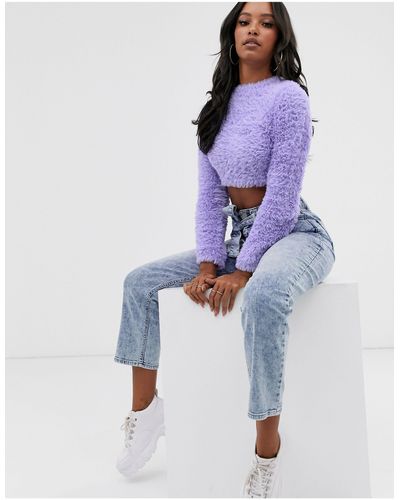 fluffy crop top sweater