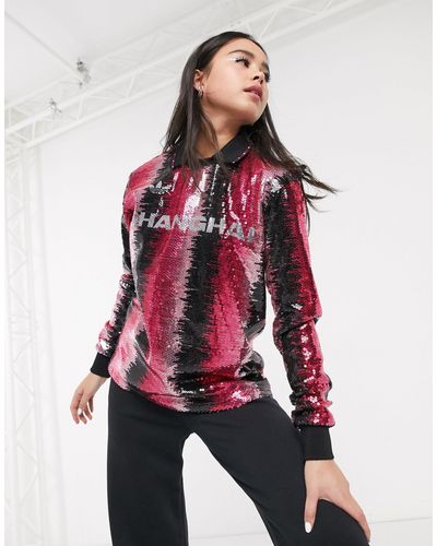 adidas Originals Synthetic X Anna Isoniemi Sequin Football Shirt, Sequined  Pattern in Pink - Lyst