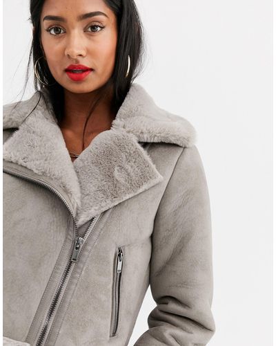 grey suede aviator jacket