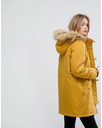 vero moda parka with faux fur hood