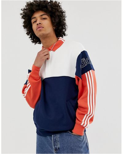 adidas colorblock rugby sweatshirt